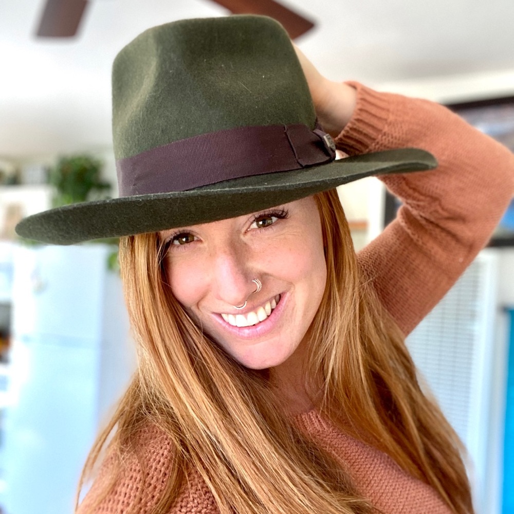 Dark Green Braxton Fedora Hat Small